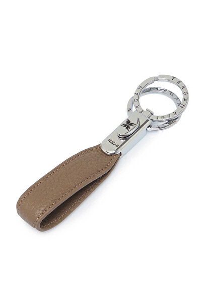 Tergan Bež Prava koža Unisex Privezak za ključeve - S1AN00000235-B73