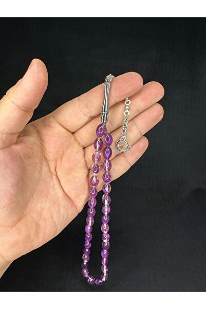 Anemore Collection مسبحة صلاة من مسحوق العنبر باللون الأرجواني الداكن - قطع ط...