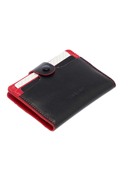 Tergan حامل بطاقات الائتمان للجنسين من الجلد الطبيعي باللون الأسود - S1KK00001653-U2E