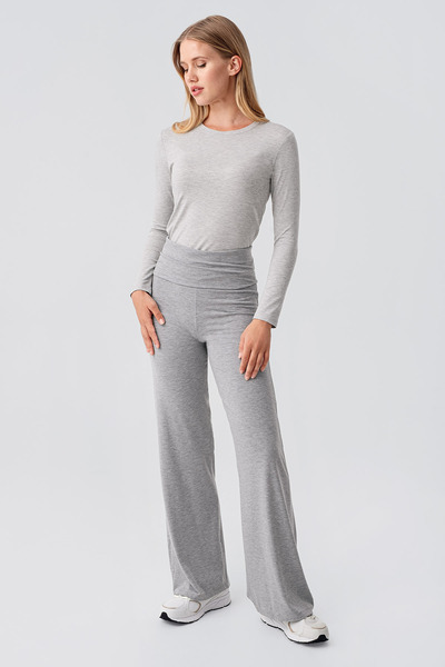 Artış Straight Leg Foldable Waist Jersey Stretchy Viscose Maternity Pants