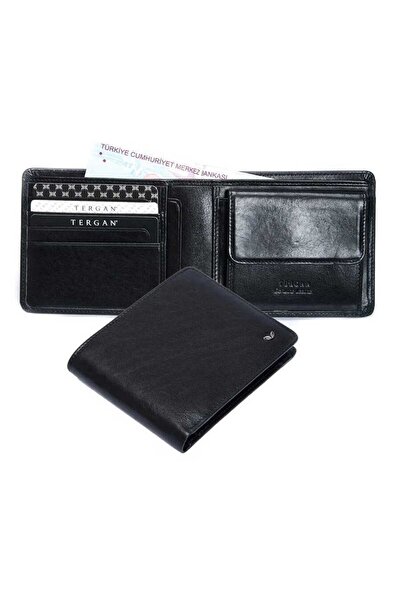 Tergan Μαύρο ανδρικό πορτοφόλι από γνήσιο δέρμα - S1CE00001308-A97
