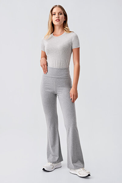 Artış Flared Folded Waist Jersey Flexible Viscose Flared Maternity Pants