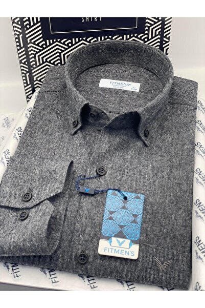 Fitmens Classic Long Sleeve Winter Lumberjack 100% Cotton Filafil Collar Buttoned Cotton Men's Shirt with Gift Box Fs