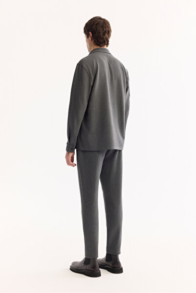 Avva Чоловіча антрацитова класична сорочка з коміром, легка в прасуванні, комфортна посадка, піджак A52Y2024