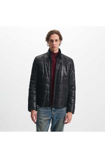 Tergan Siyah Hakiki Deri Erkek Hakiki Deri Mont - E23KDM310465-Q3H