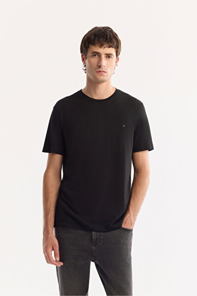 Avva Men's Anthracite Cotton Distressed Washed Madrid Comfort Slim Fit Jean Pants A52Y3503