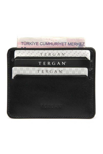 Tergan Siyah Hakiki Deri Unisex Kredi Kartlık - S1KK00001050-B06