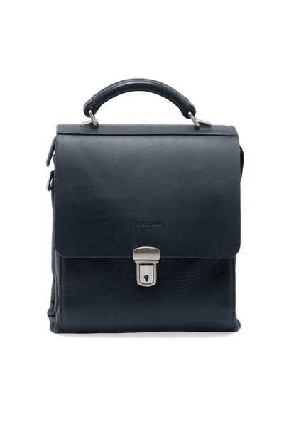 Tergan Lacivert Hakiki Deri Erkek Çapraz Askılı Çanta - S1AC00021126-J5G