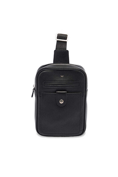 Tergan Siyah Hakiki Deri Erkek Çapraz Askılı Çanta - S1AC00021479-A6F