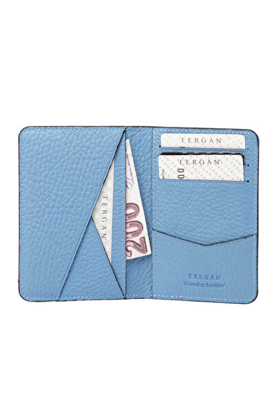 Tergan Blue Genuine Leather Unisex Credit Card Holder - S1Kk00001645-I6T