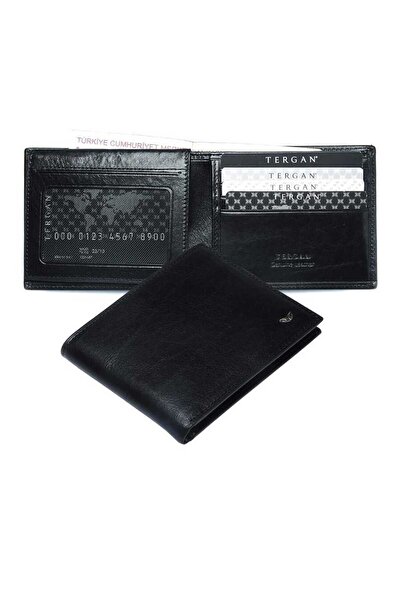 Tergan Μαύρο ανδρικό πορτοφόλι από γνήσιο δέρμα - S1CE00001502-A97