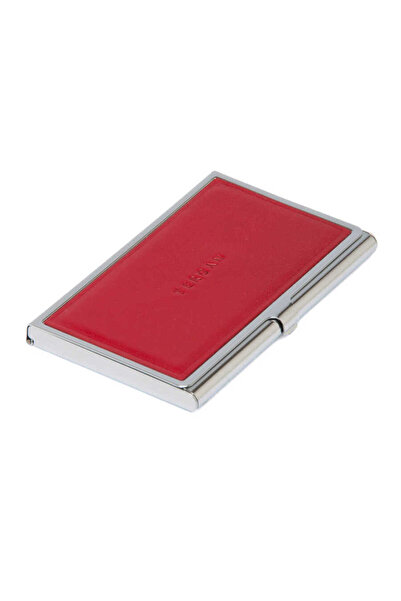 Tergan Red Genuine Leather Unisex Credit Card Holder - S1Kk00000195-C71