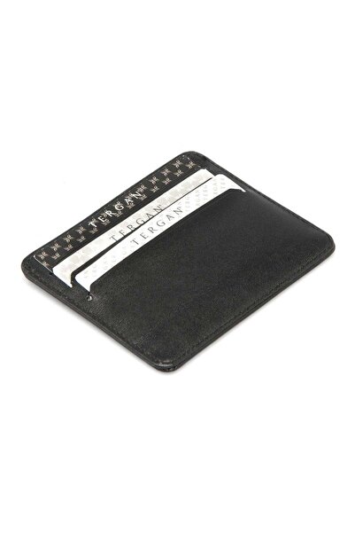 Tergan Black Genuine Leather Unisex Credit Card Holder - S1Kk00001050-B06