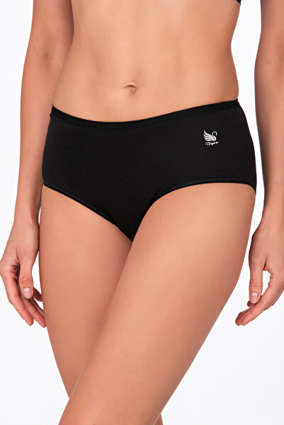 Kompedan Kadın Pamuklu Yüksek Bel Bato Modal Külot | Siyah K23922