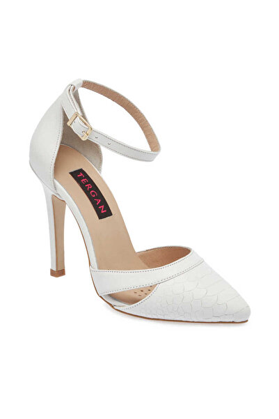 Tergan Beyaz Hakiki Deri Kadın Stiletto - K24I1AY67289-A26