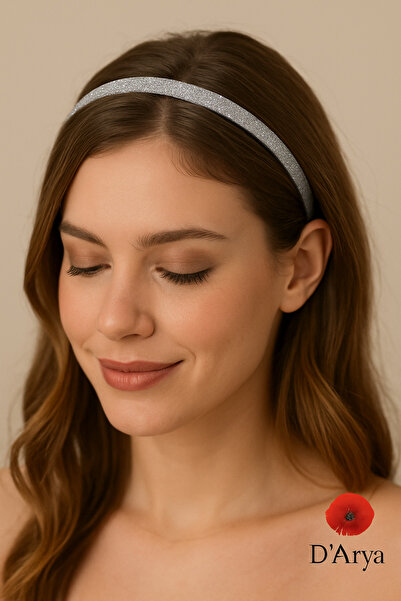 Darya D’Arya Silver Glitter Sparkling Thin Women's Hair Crown – Party Invitat...
