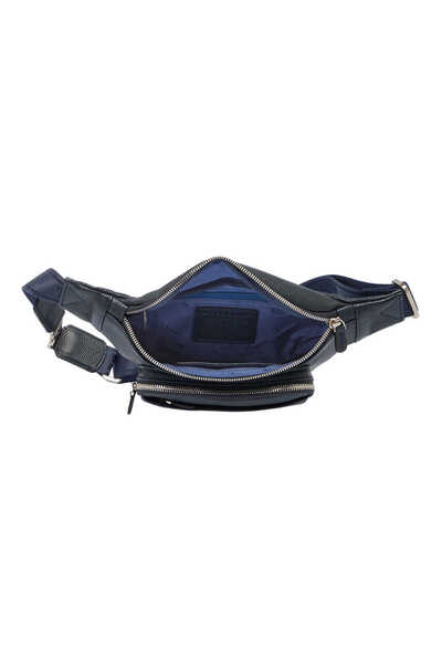 Tergan Navy Blue Genuine Leather Unisex Waist Bag - S1Bl00021302-X86