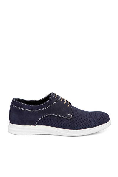 Tergan Navy Blue Genuine Nubuck Leather Men's Casual Shoes - E24I1Ay56591-C39