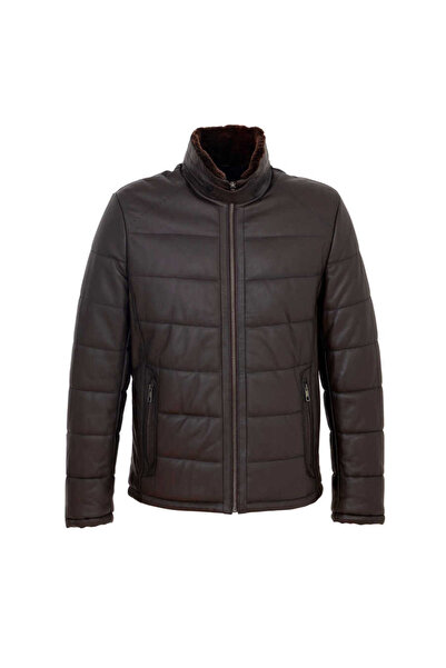 Tergan Kahve Hakiki Deri Erkek Hakiki Deri Mont - E23KDM310465-Q3I