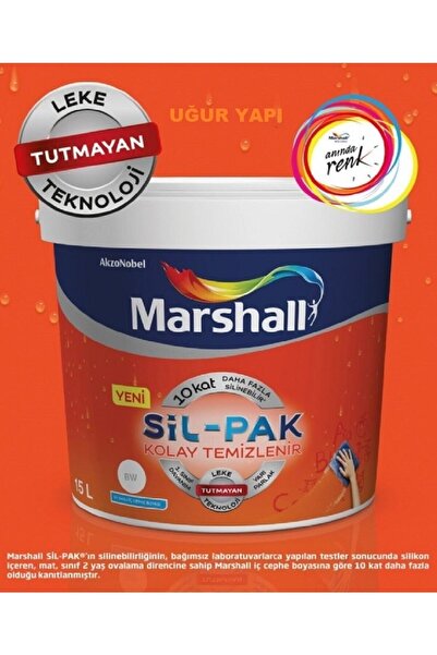 Marshall Sil-pak Silikonlu Silinebilir Yarı Mat Iç Cephe Duvar Boyası 2,5 Lt ...