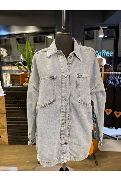 Dadali Women's Stone Embroidered Colorful Long Sleeve Cotton Denim Jacket