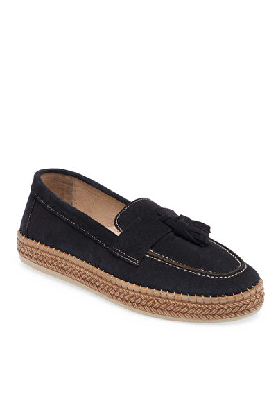 Tergan Lacivert Hakiki Süet Deri Kadın Espadril - K24I1AY67227-D44