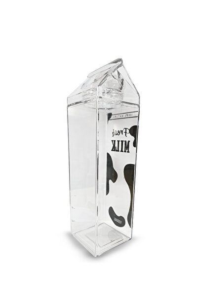 mystylee MYSTYLE FM-27 Mika Süt Şişesi 1000 ml | İnek Desenli, Kapaklı, Cam Görünümlü Dayanıklı Tasarım