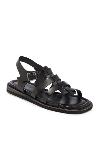 Tergan Siyah Hakiki Deri Kadın Sandalet - K24Y1SN67127-A23