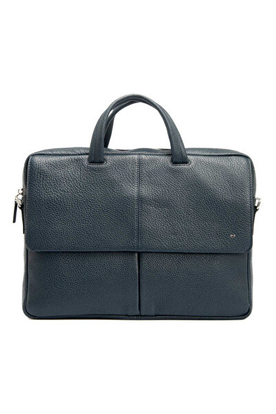 Tergan Navy Blue Genuine Leather Men's Briefcase - S1Ev00021140-A38