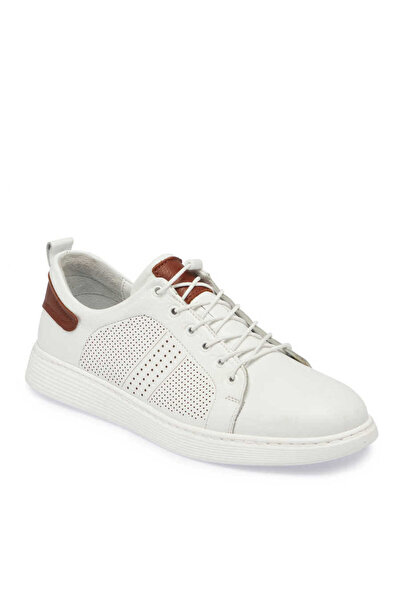 Tergan Beyaz Hakiki Deri Erkek Sneaker - E24I1AY56608-A26