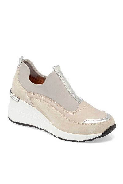 Tergan Bej Hakiki Süet Deri Kadın Sneaker - K24I1AY67143-B79