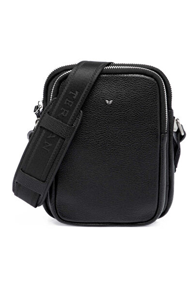 Tergan Black Genuine Leather Men's Crossbody Bag - S1Ac00021187-A6F