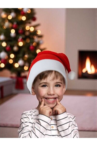 KOSTÜMCE Çocuk Noel Baba Şapkası Polar