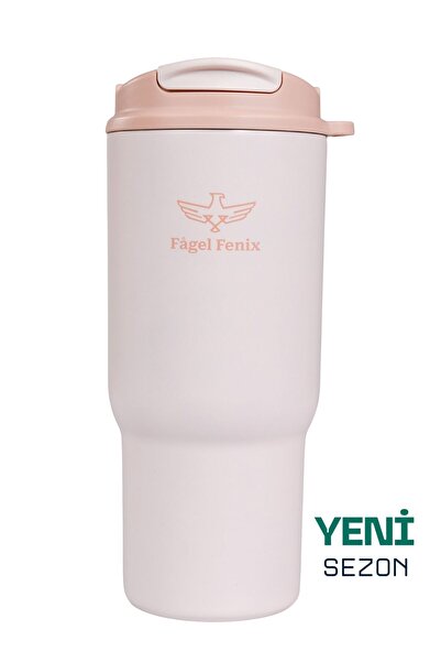 Fagel Fenix 600 ml Triple Sip Pale Peach Double Layer Stainless Steel Thermos Flask