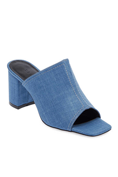 Tergan Mavi Tekstil Kadın Terlik - K24Y1TR67321-E0G