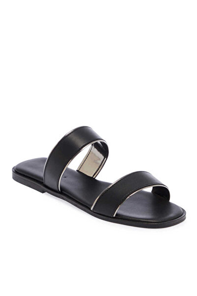 Tergan Siyah Vegan Kadın Terlik - K24Y1TR67090-O3C