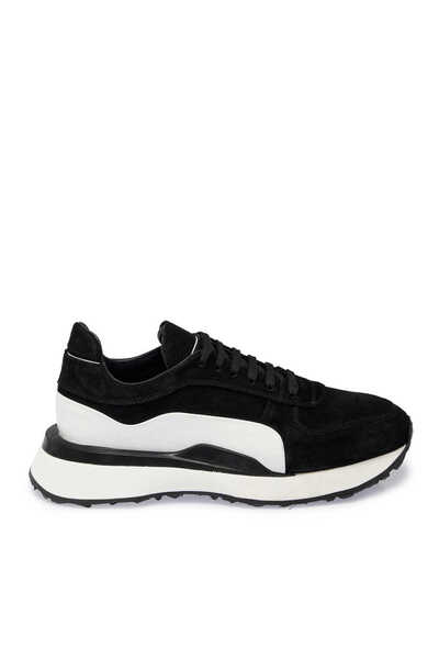 Tergan Siyah Hakiki Süet Deri Erkek Sneaker - E24I1AY56713-A01