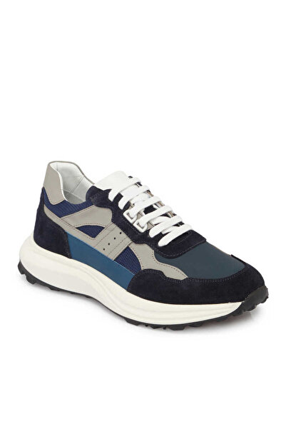 Tergan Lacivert Hakiki Deri Erkek Sneaker - E24I1AY56736-D44