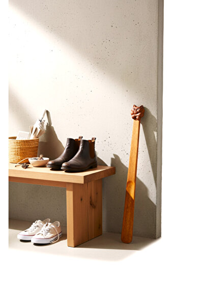 aslanoyma Kedi Figür Model Ceviz Ahşap El Oyması Ayakkabı Çekeceği 45 Cm