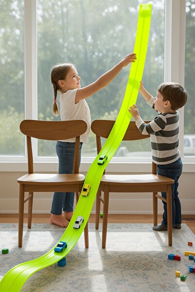 Flex Track FlexTrack Yarış Pisti Flexible Race Track 4.5 Metre 1:64 Ölçek Ara...