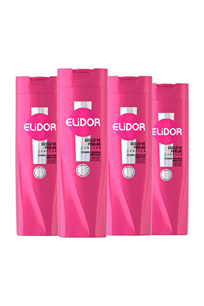 Elidor Superblend Saç Bakım Şampuanı Güçlü Ve Parlak E Vitamini Makademya Yağı Kolajen 200 ml X4