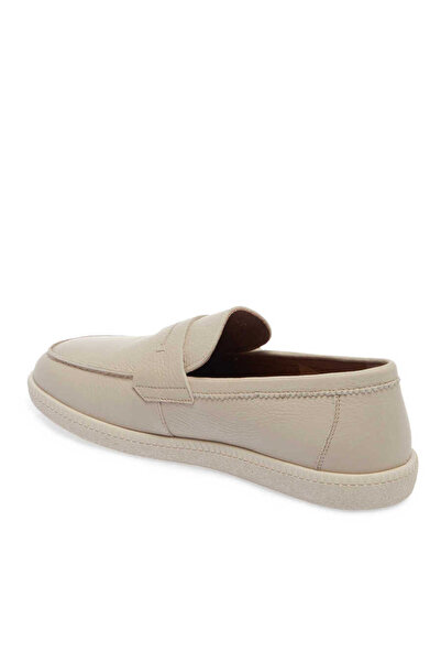 Tergan Bej Hakiki Deri Erkek Loafer - E24I1AY56705-B19