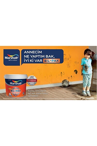 Marshall Sil-pak Silikonlu Silinebilir Yarı Mat Iç Cephe Duvar Boyası 2,5 Lt -uguryapı -