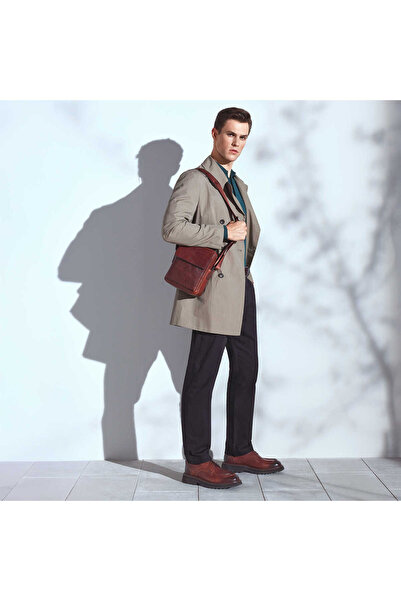 Tergan Taba Hakiki Deri Erkek Çapraz Askılı Çanta - S1AC00021448-P4Y