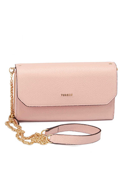 Tergan Pembe Hakiki Deri Kadın Çapraz Askılı Çanta - S23K1BC79900-T8A