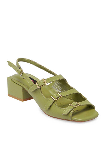 Tergan Yeşil Hakiki Deri Kadın Sandalet - K24Y1SN67292-G81