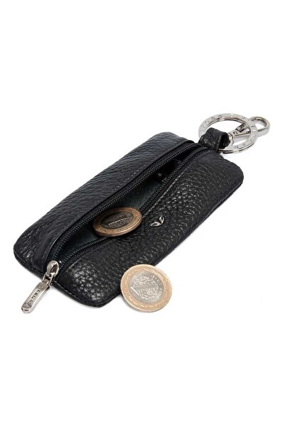 Tergan Black Genuine Leather Unisex Keychain - S1An00000129-A6F