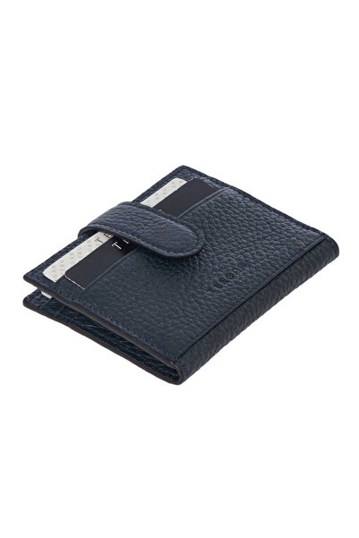 Tergan Navy Blue Genuine Leather Men's Credit Card Holder - S1Kk00001617-A38
