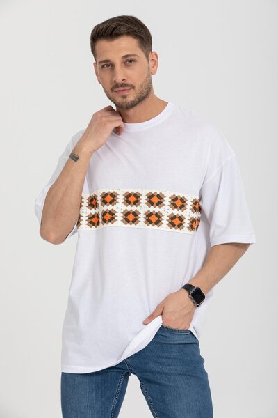 Rocqerx R-5730 Велосипедний комір з вишитим логотипом, оверсайз футболка