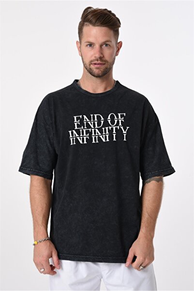 Rocqerx R-5655 Μπλουζάκι με γραβάτα με στάμπα Inif Infinity με λαιμόκοψη